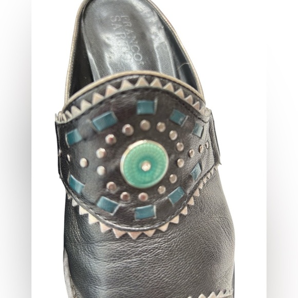 Franco Sarto Leather Western Mules With Pointed Toe Shoe Sz 7 Equestrian Rodeo - Picture 3 of 15